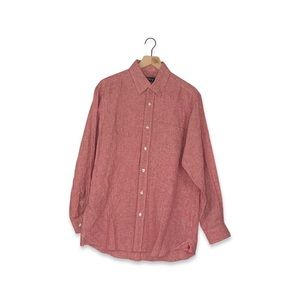 Orvis Red 100% Linen Long Sleeve Button Up Shirt